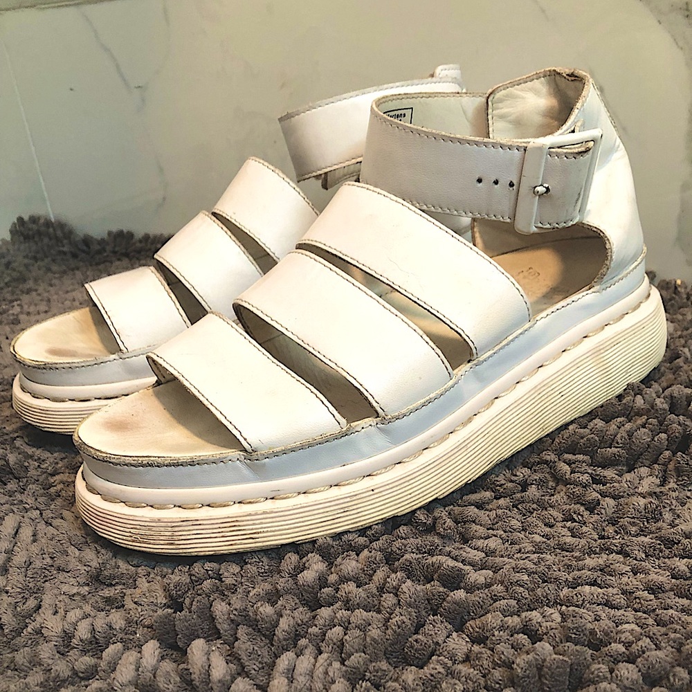 Monochromatic white Doc Marten Clarissa Sandals